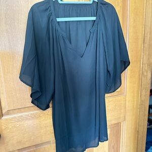 Elegant Black Sheer Women's Top